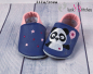 Preview: Lederpuschen Panda mit Ballon