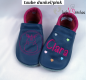 Preview: Lederpuschen Redwork Zebra