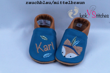 Lederpuschen Boho Fuchs 9