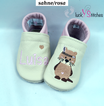Lederpuschen Boho Otter / Biber