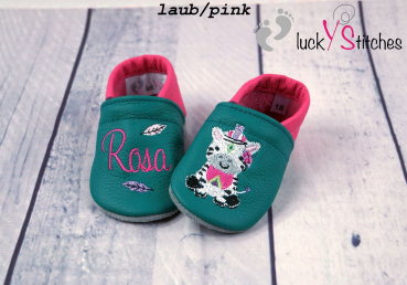 Lederpuschen Boho Zebra