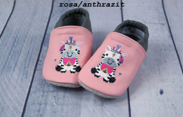 Lederpuschen Boho Zebra