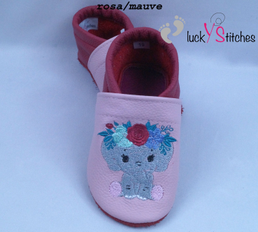 Lederpuschen Elefant mit Blumenschmuck