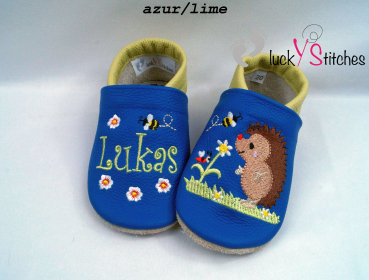 Lederpuschen Igel mit Blume und Biene 2