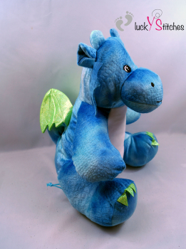 Kuscheltier, Dinosaurier-blau mit Flügel
