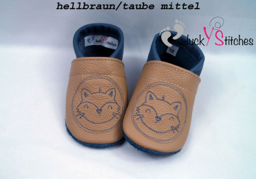 Lederpuschen Redwork Fuchs