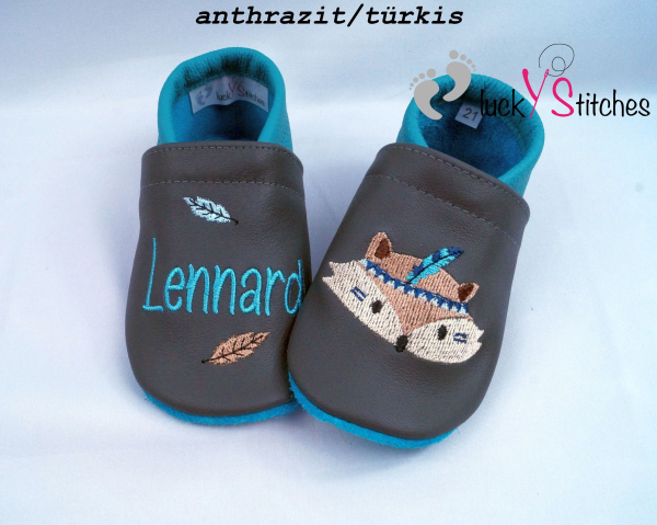 Lederpuschen Boho Fuchs 6
