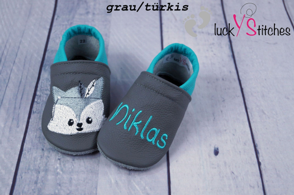 Lederpuschen Boho Fuchs 8