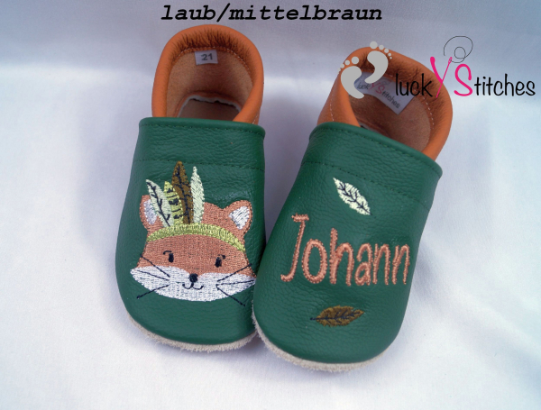 Lederpuschen Boho Fuchs 3