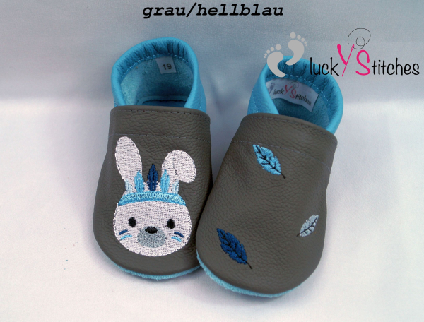 Lederpuschen Boho Hase 5