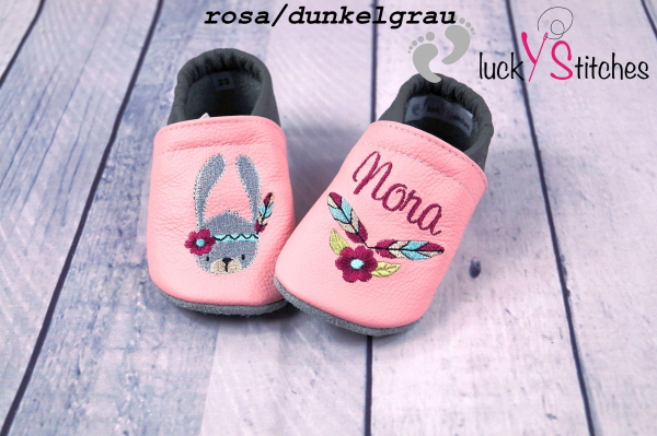 Lederpuschen Boho Hase 1