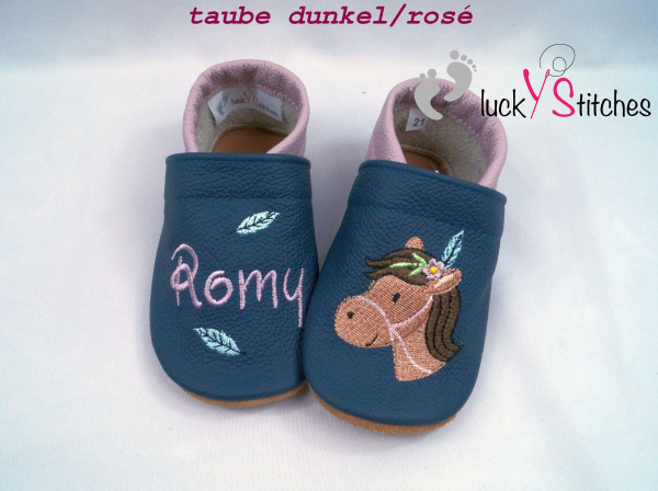 Lederpuschen Boho Ponykopf