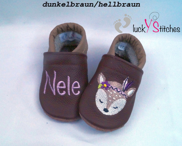 Lederpuschen Boho Reh 3