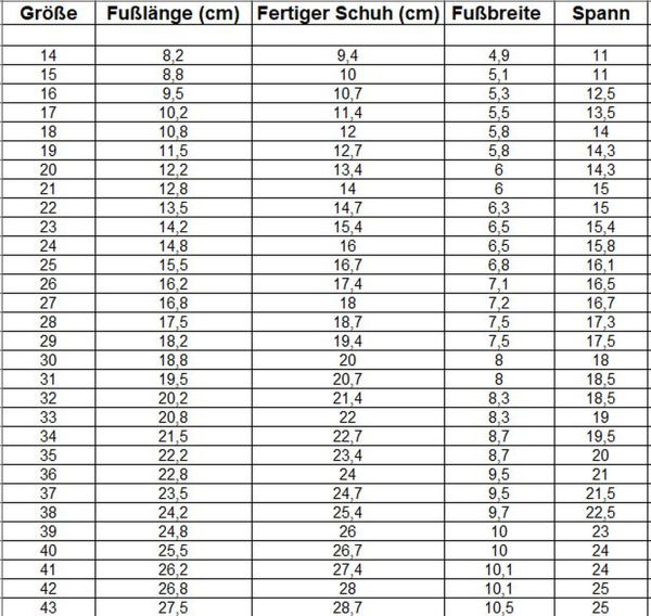 Lederpuschen Blumen Größe 20
