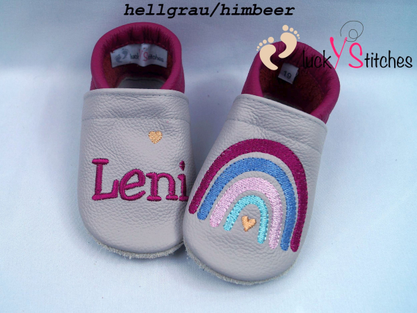 Lederpuschen Regenbogen Herz